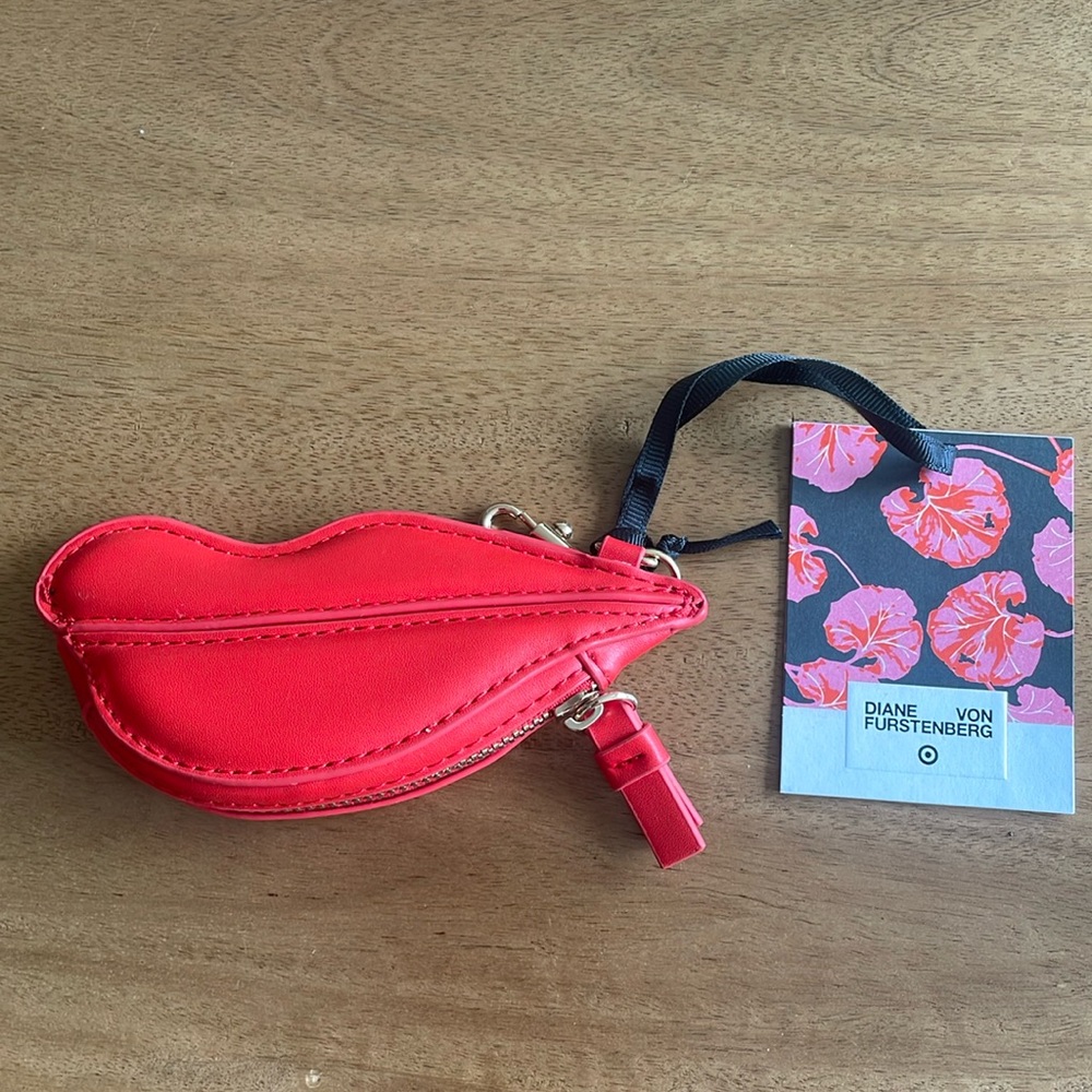 DVF red lip coin purse - NWT